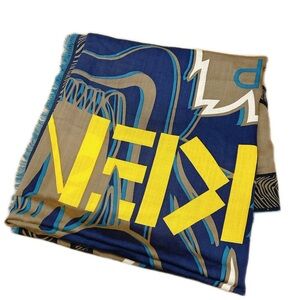 🚩steal Authentic Kenzo Blue and Yellow Graphic Scarf
